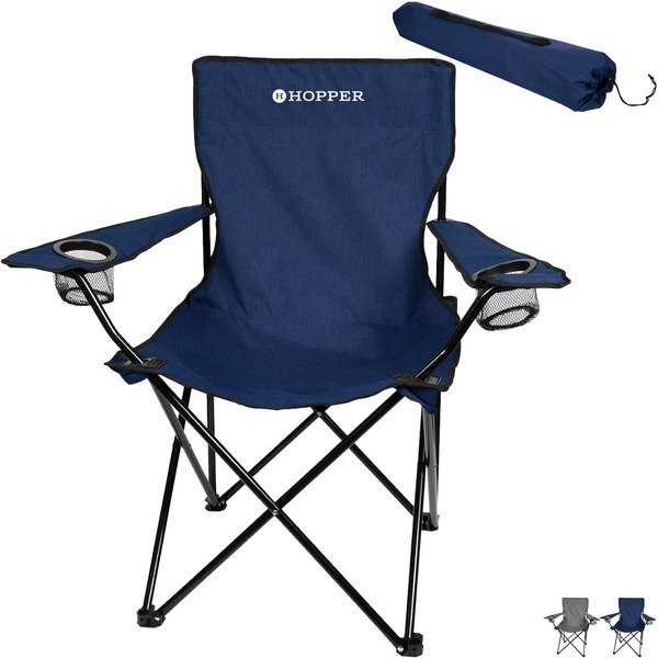 Heathered Folding Chair w/ Carrying Bag