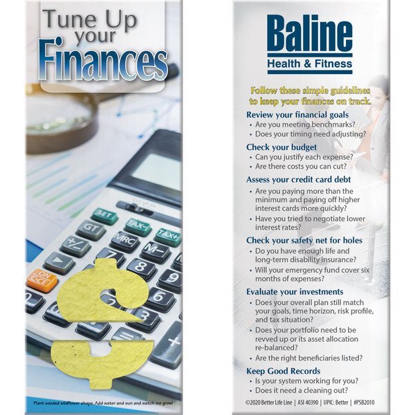 Tune Up Your Finances Plant-A-Shape Bookmark