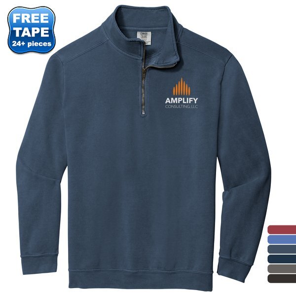 Comfort Colors® Ring Spun Cotton/Poly Unisex 1/4 Zip Sweatshirt ...