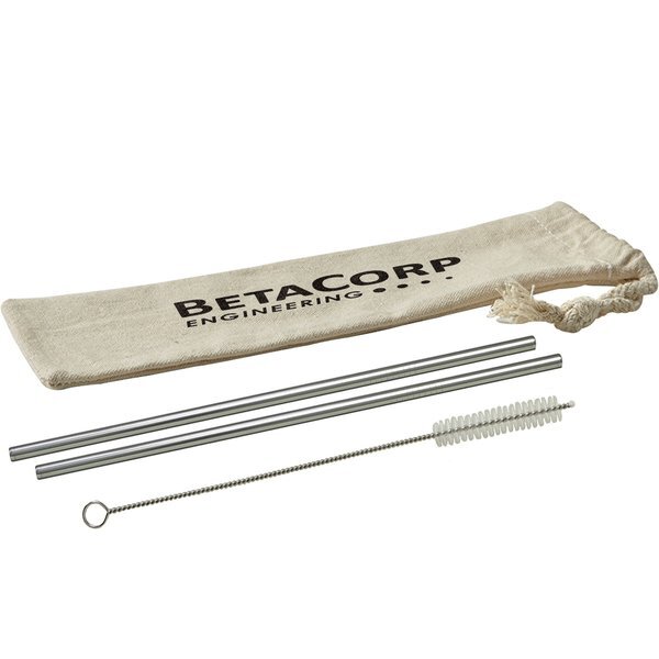 Reuse-it™ 3 pc Stainless Steel Straw Kit w/ Pouch