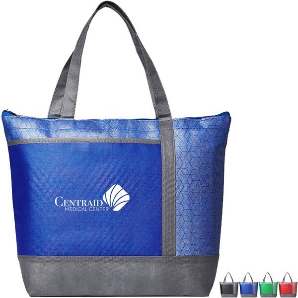 Hexagon Pattern 18 Can Non-Woven Cooler Tote