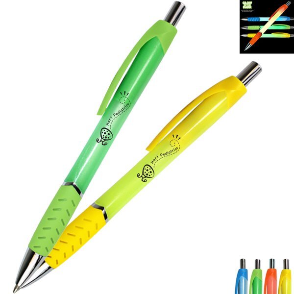  AAkron Night Glow Pens, Soft Rubber Grip, Barrels