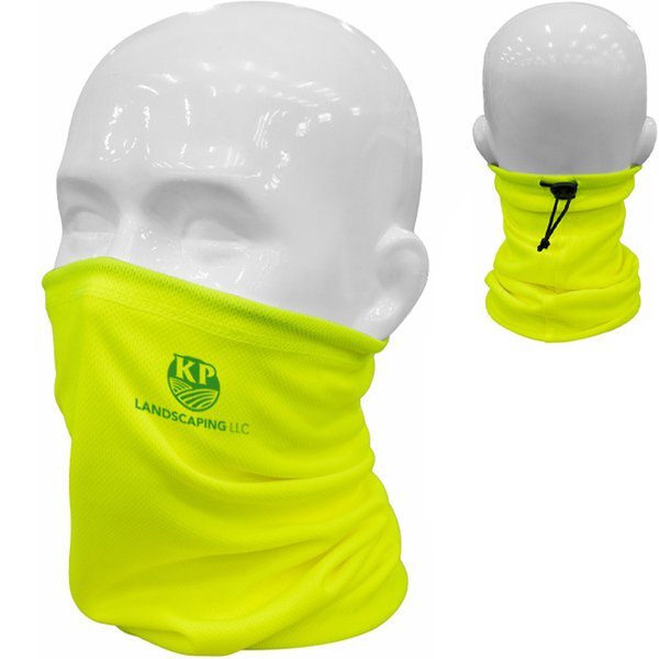 High Visibility Double Layer Face Mask/Neck Gaiter with Cinch Cord
