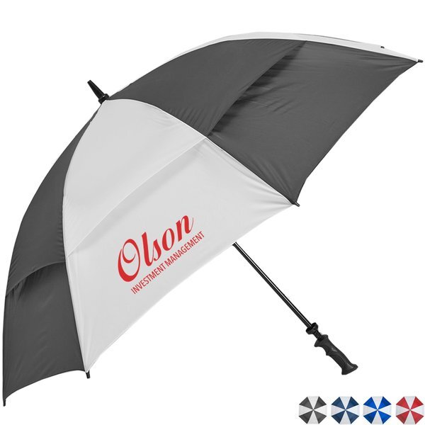 Challenger- Alternating Panels- Manual Open Golf Umbrella, 62" Arc