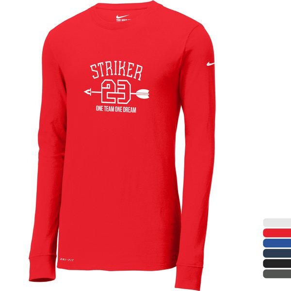 NIKE® Dri-FIT Cotton/Poly Long Sleeve Men's Tee | Promotions Now