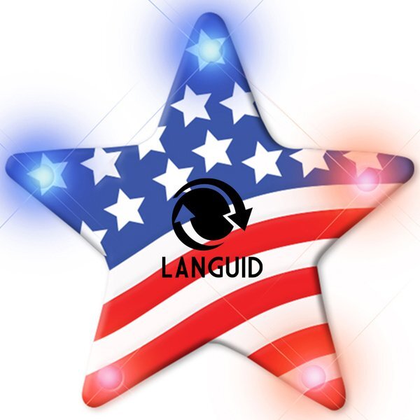 American Flag Star Flashing LED Lapel Pin