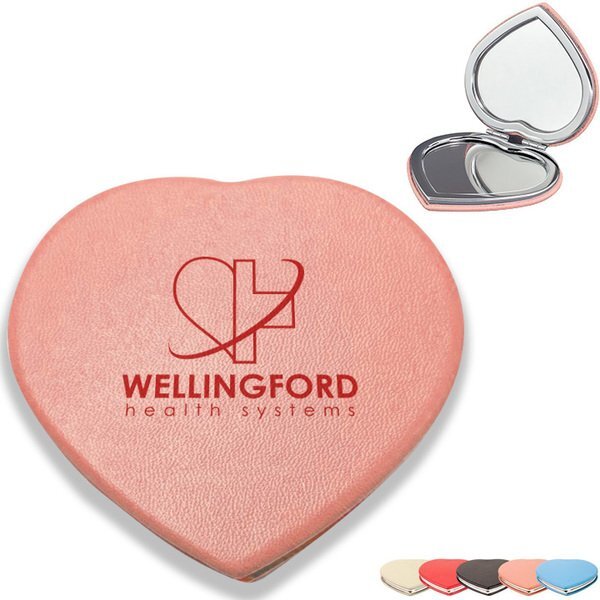 Heart Leatherette Compact Mirror