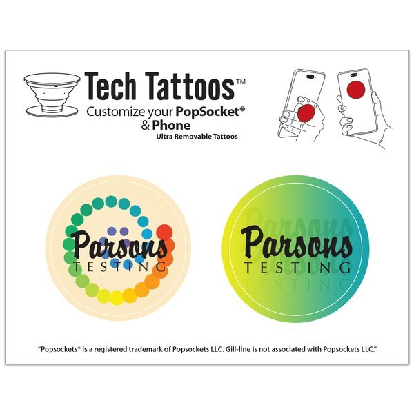 PopSocket Tech Tattoo Sticker Sheet