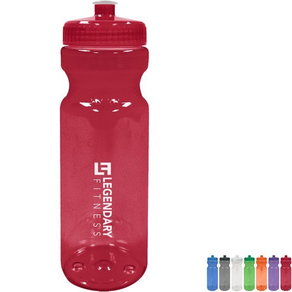 Poly-Clear™ Fitness Bottle w/ Push Pull Lid, 28oz.