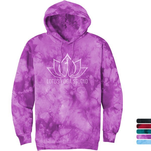 Port & Company® Cotton/Poly Crystal Tie-Dye Pullover Unisex Hoodie