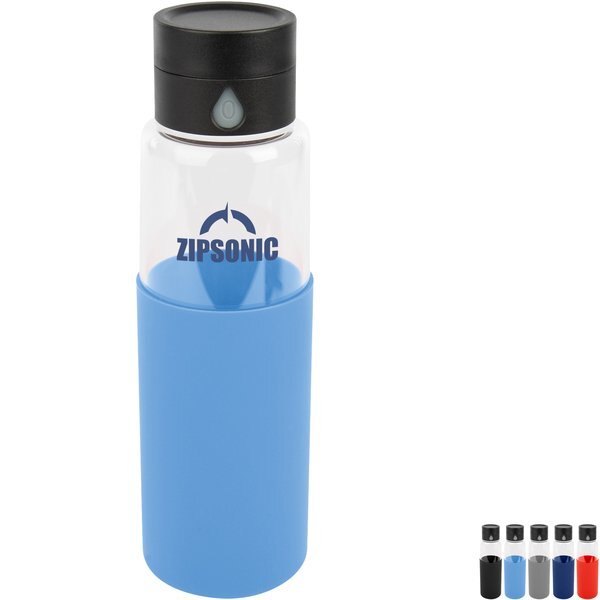 Wide Mouth Glass Water Bottle with Silicone Sleeve