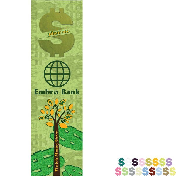 Custom Imprinted 2 x 7 Eco Friendly Plantable Seed Paper Strip Bookmark