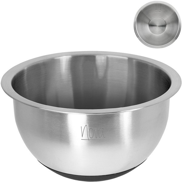 Stainless Mixing Bowl with Gray Non-Skid Base, 5qt Sold by at Home