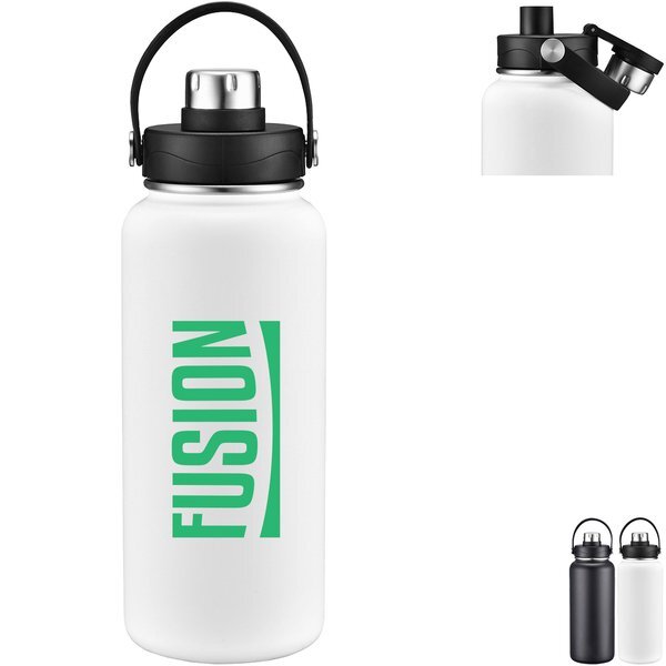 Custom Bresso Vacuum Insulated Bottles with Twist Top Spout (34 Oz.), Water  Bottles