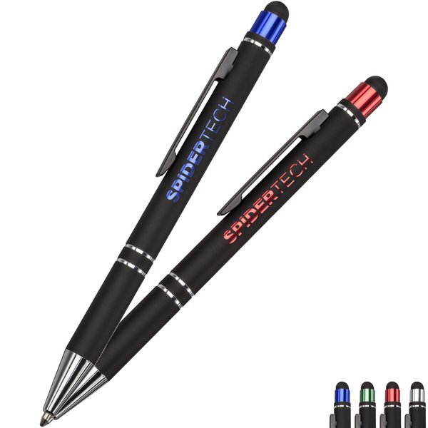 Scroll Metal Retractable Ballpoint Stylus Pen