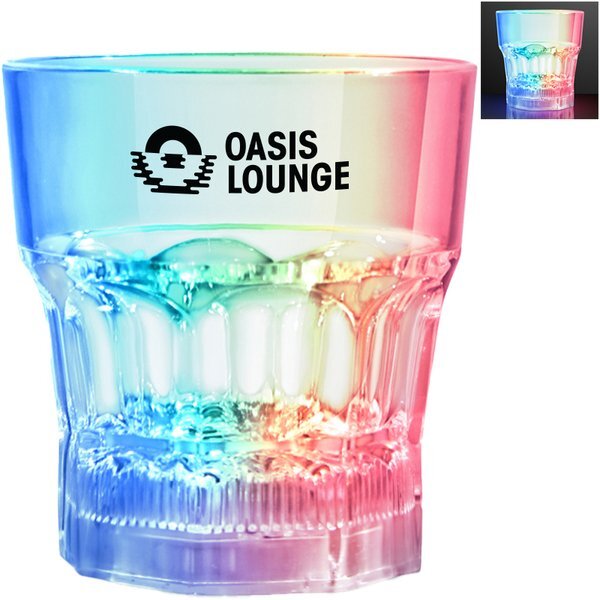 Light Up LED Plastic Whiskey Glass, 8oz.