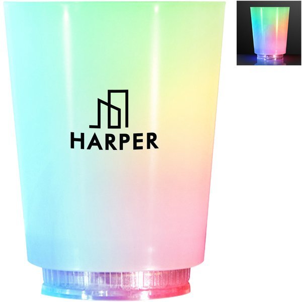 Color Changing LED Plastic Short Glass, 12oz.