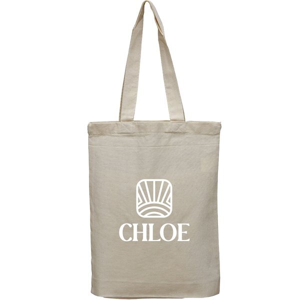 Lightweight Natural Cotton Tote Bag with Bottom Gusset