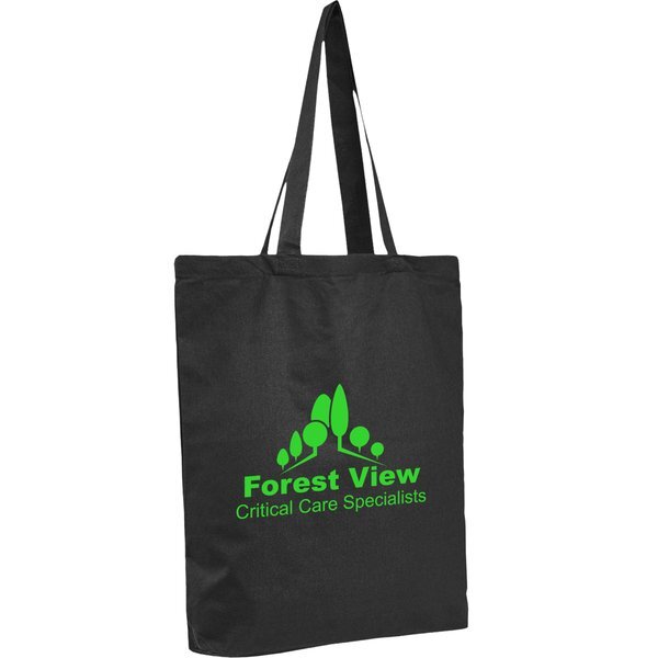 Economical Black Tote Bag with Bottom Gusset