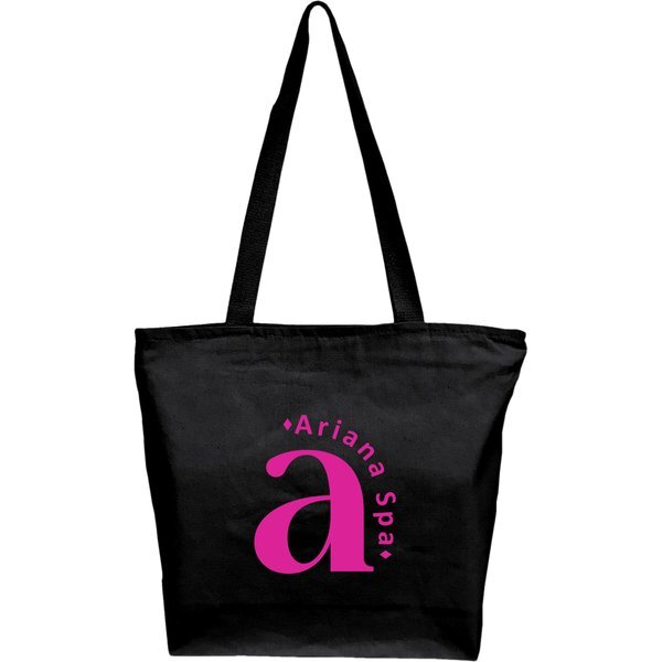 Medium Canvas Colored Zipper Tote Bag