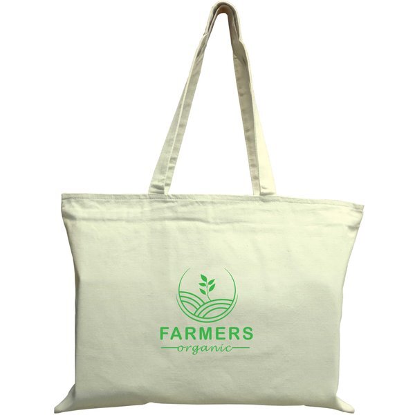 Basic Cotton Natural Zipper Tote Bag
