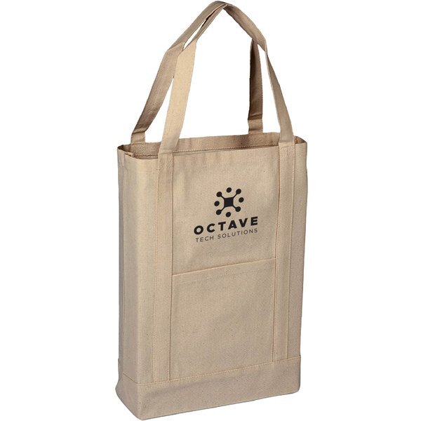Natural Canvas Two Tone Deluxe Tote Bag