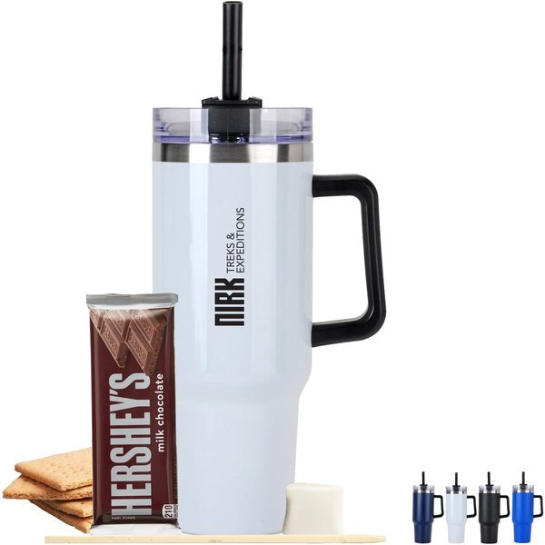 Two Servings S'mores Kit & Tapered Tumbler w/ Straw Gift Set