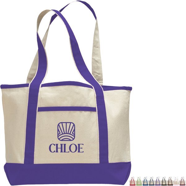 Deluxe Colored Cotton Shopping Tote Bag