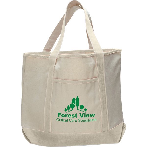 Natural Cotton Ocean Front Shopping Tote Bag