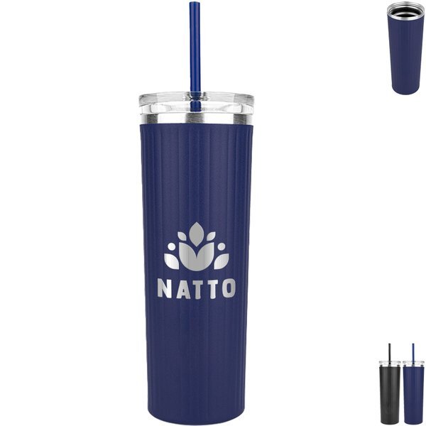 Zebra Tumbler with Straw Lid, 18 oz.