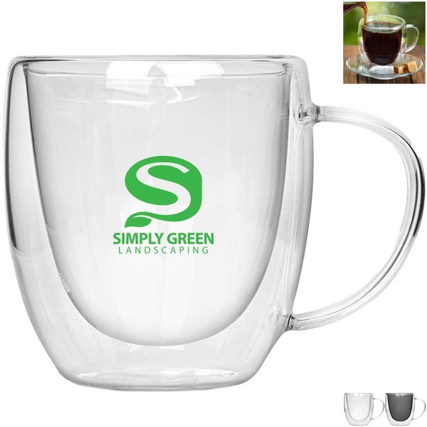 Double Wall Glass Mug, 8.5oz.