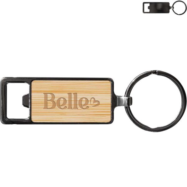 Bamboo Key Chain Bottle Opener