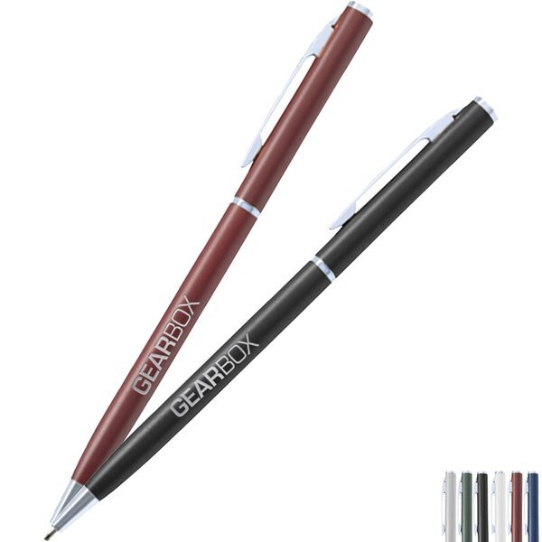 Slim Metal Silver Twist Action Pen