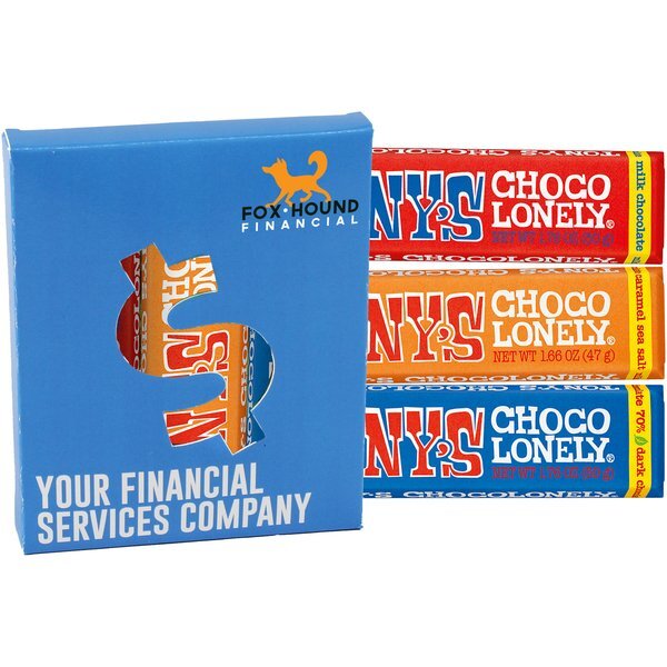 Tony's Chocolonely® Bars in Dollar Sign Window Box