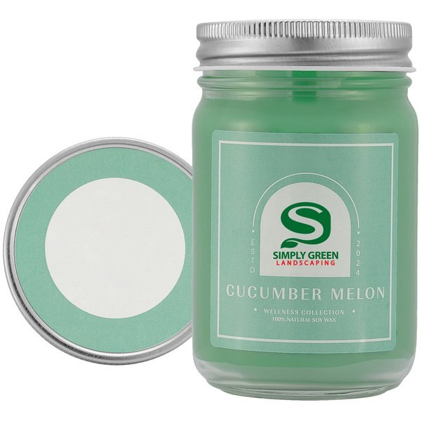 Cucumber Melon City Bonfires Wellness Candle in Mason Jar, 12 oz.