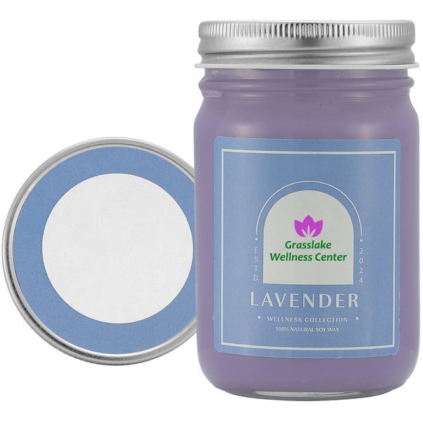 Lavender City Bonfires Wellness Candle in Mason Jar, 12 oz.