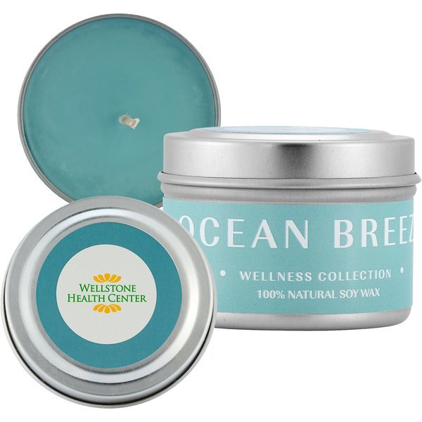 Ocean Breeze City Bonfires Wellness Candle in Tin, 2 oz.