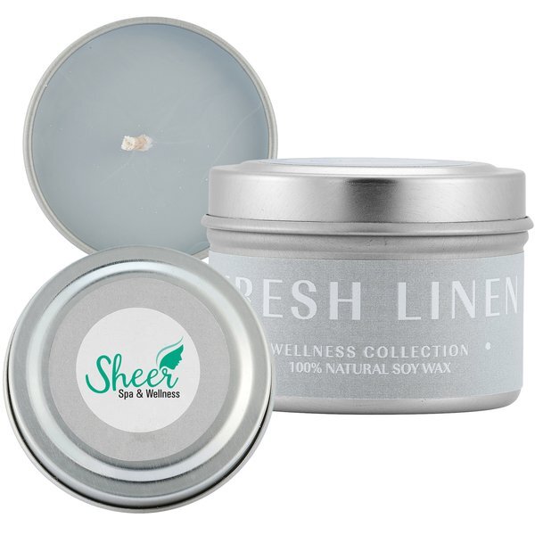 Fresh Linen City Bonfires Wellness Candle in Tin, 2 oz.