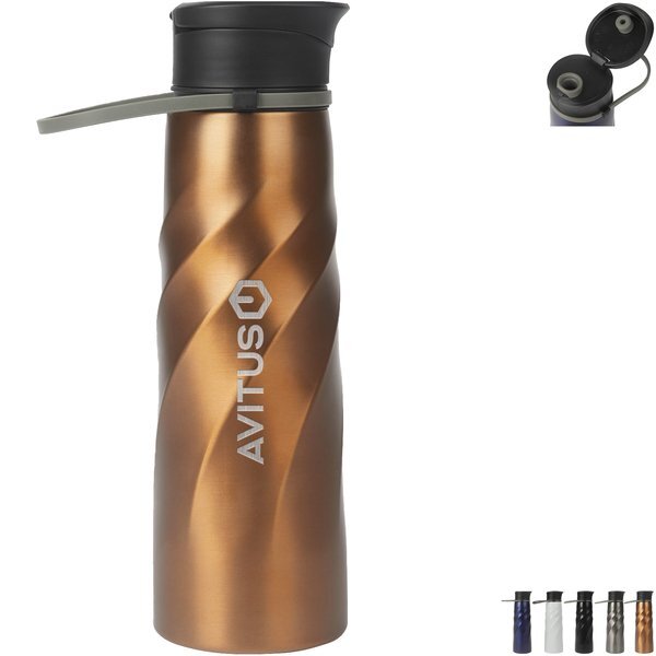 Perka® Tristan Single Wall Stainless Steel Sport Bottle, 34oz.