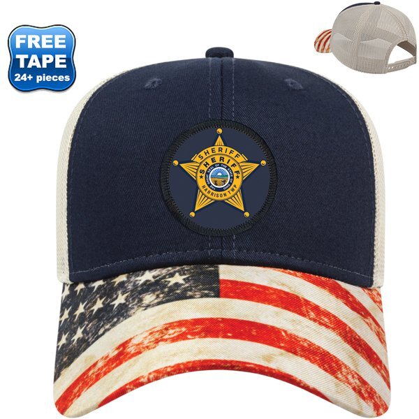 Flag Design Constructed Cap with Sublimated Patch