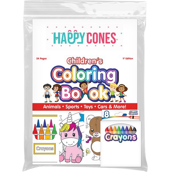 Children's Coloring Pack with 8 Pack Jumbo Crayons