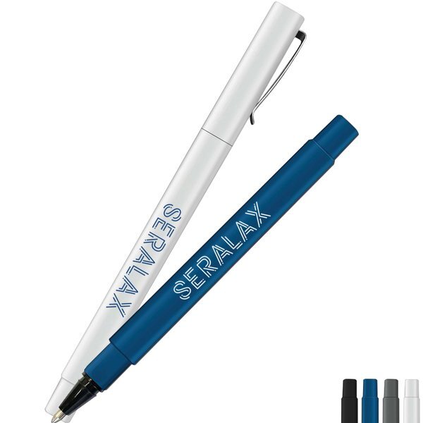 Cubix Square Barrel Rubberized Cap Off Ball Point Pen with Metal Clip