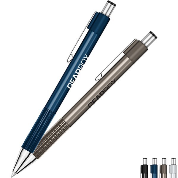 Zebra Aluminum Barrel Retractable Ball Point Pen with Stainless Steel Trim & Textured Grip