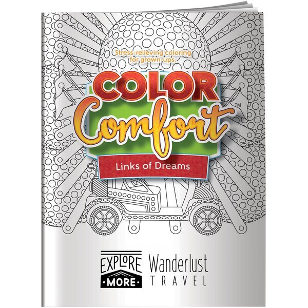 Color Comfort Links of Dreams Golf Theme Adult Coloring Book