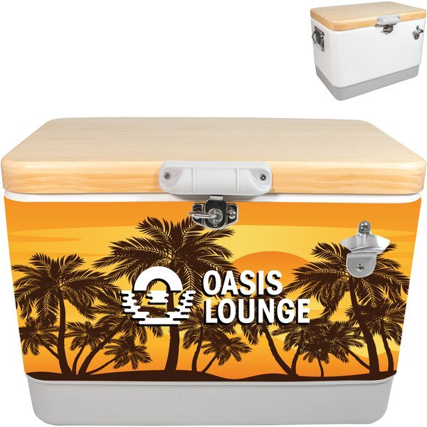 Wood Top 54QT 85 Can Cooler