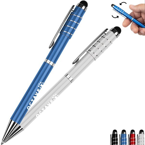 Recycled Aluminum Spinner Pen w/ Stylus