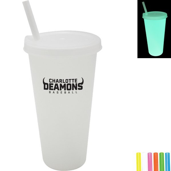 Nite Glow Tumbler w/ Lid & Straw, 26oz.