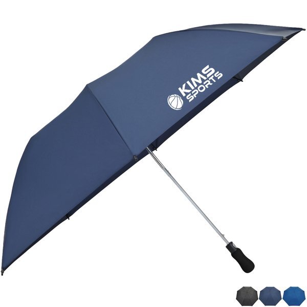 Elements Recycled Auto Open Travel Folding Umbrella, 58" Arc