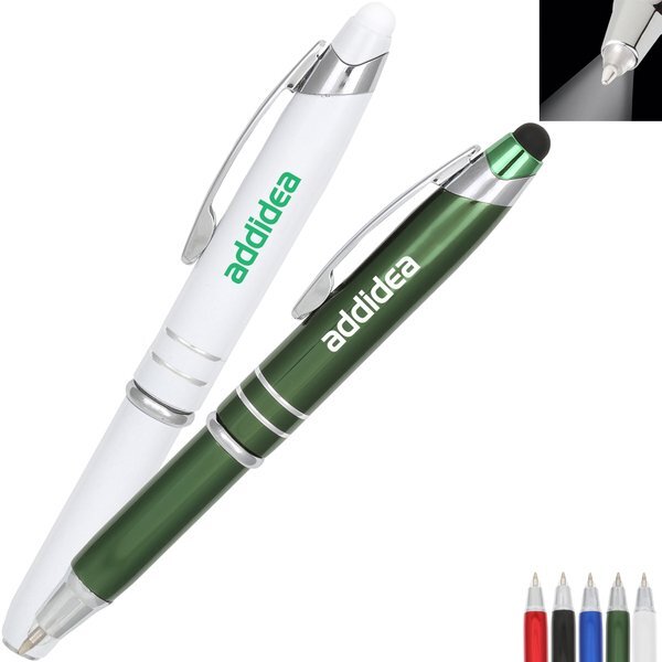 Torch 2 LED Light Stylus Metal Ballpoint Pen