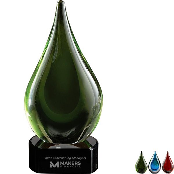 Fusion Art Glass Award w/ Black Base, 3.25" x 6.75"